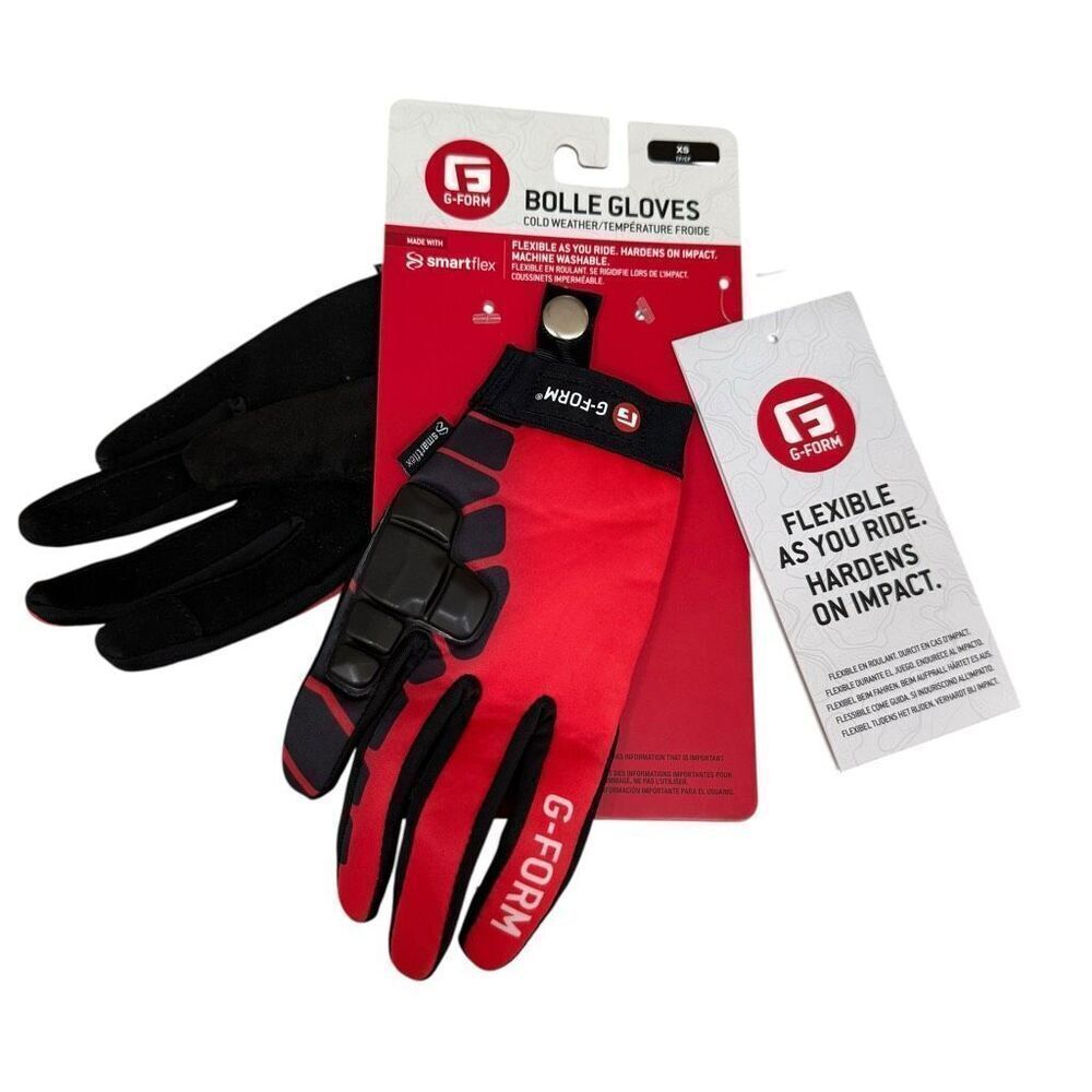 G-Form Size XS Black Red Bolle Cycling Gloves For Cold Weather NWT